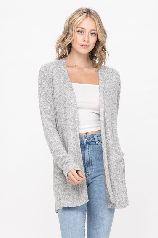 Basic Open Front Long Sleeve Soft Knit Cardigans - WILD FLIER GIFTS AND APPAREL
