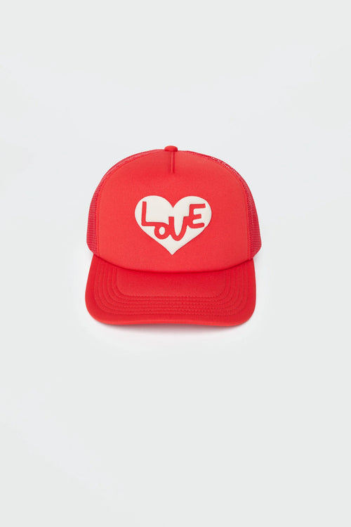 Spiritual Gangster Red Heart Trucker Hat - WILD FLIER GIFTS AND APPAREL