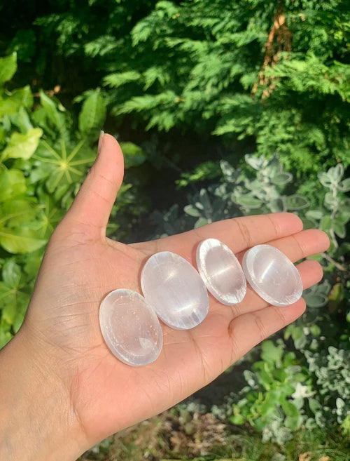Selenite Worry Stones - WILD FLIER GIFTS AND APPAREL