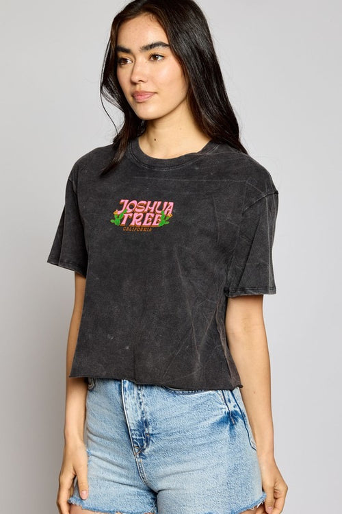 Organic Generation “Joshua Tree California” Mineral Washed Cropped Tee - WILD FLIER GIFTS AND APPAREL