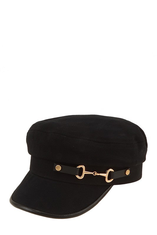 Basic Solid Beret Hat with Metal Buckle Accent - WILD FLIER GIFTS AND APPAREL