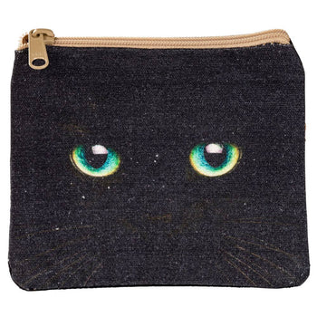 Black Cat Coin Purse | Green Eyes Zipper Pouch - WILD FLIER GIFTS AND APPAREL