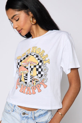 Organic Generation “Don’t Worry Be Happy Mushroom“ Tee - WILD FLIER GIFTS AND APPAREL