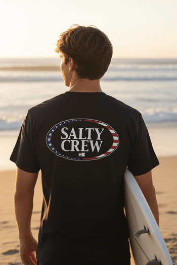 Salty Crew America A-Frame Short Sleeve Tee - Black - WILD FLIER GIFTS AND APPAREL