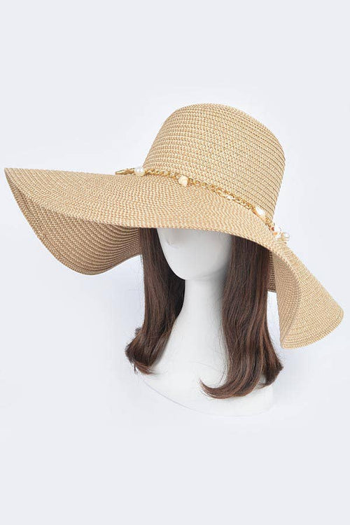 Summer Hat with Multi Seashells: BG | WILD FLIER GIFTS AND APPAREL