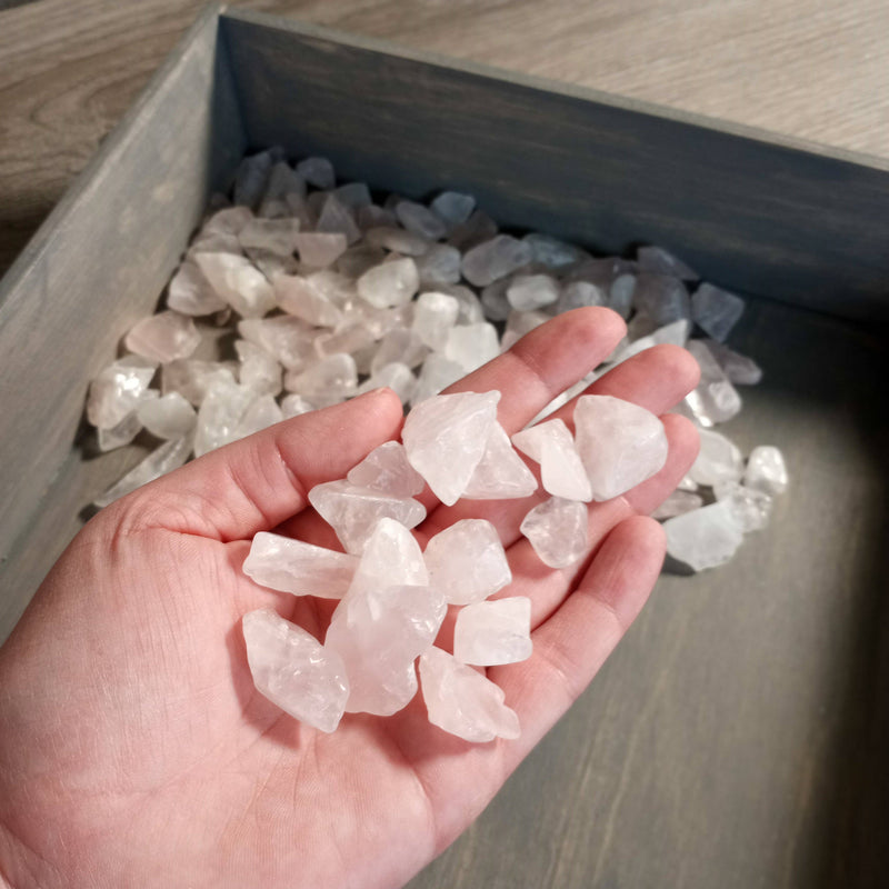Rose Quartz Tumbled Stones Semi Polished 1 Pound: Medium approx. 45 pieces | WILD FLIER GIFTS AND APPAREL