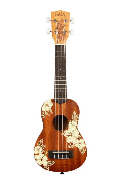 Kala Hibiscus Mahogany Soprano Ukulele