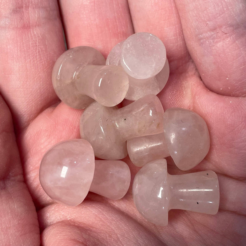 Small Gemstone Mushrooms: Rose Quartz | WILD FLIER GIFTS AND APPAREL