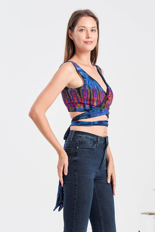 Tie-Dye Waist Wrap Tank Top : Assorted (Available Colors) / Free Size