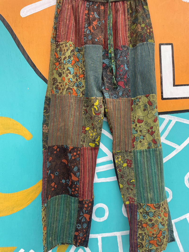 Shroom Patchwork Straight Leg Pants | WILD FLIER GIFTS AND APPAREL