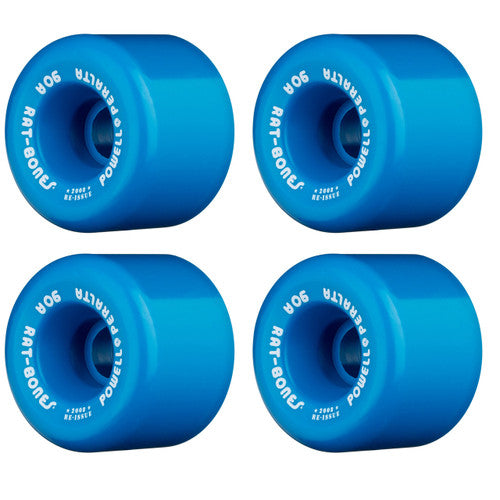 Powell Peralta Rat Bones Skateboard Wheels 60mm 90a- Blue (4-Pack)