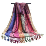 6 Pack Pashmina Paisley Section Rainbow Shawl Wraps Assorted | WILD FLIER GIFTS AND APPAREL