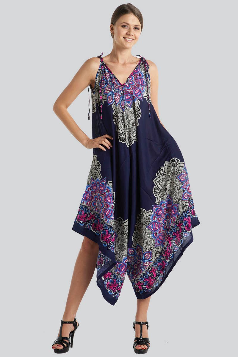 Mandala Print Rayon Harem Jumpsuit (TH-1341): Free Size | WILD FLIER GIFTS AND APPAREL