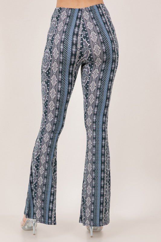 Navy Patterned Flared Pants | WILD FLIER GIFTS AND APPAREL