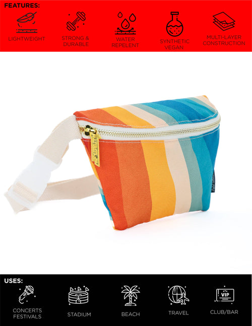 83864: Fanny Pack | Slim | Recycled RPET | Retro Rainbow | WILD FLIER GIFTS AND APPAREL