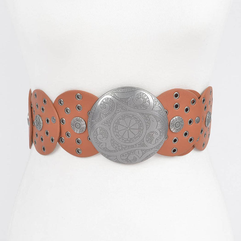 Faux Leather Multi Eyelet Round Western Belt: SL | WILD FLIER GIFTS AND APPAREL