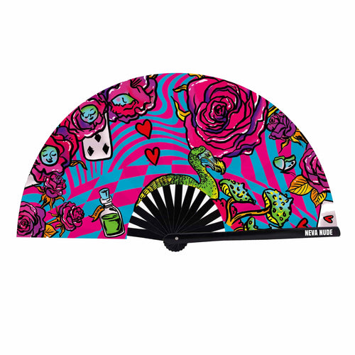 Meanie Queenie Blacklight Large Folding Fan: Neon / O/S | WILD FLIER GIFTS AND APPAREL