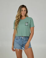 Salty Crew Ocean Spray Crop Tee - Sage | WILD FLIER GIFTS AND APPAREL