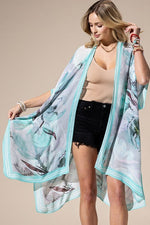 Aqua Multicolored Kimono | WILD FLIER GIFTS AND APPAREL
