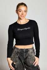 Unapologetic Long Sleeve Crop Top | WILD FLIER GIFTS AND APPAREL