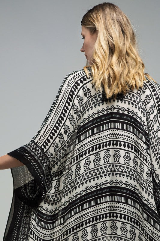 Sophisticated Tribal Print Kimono