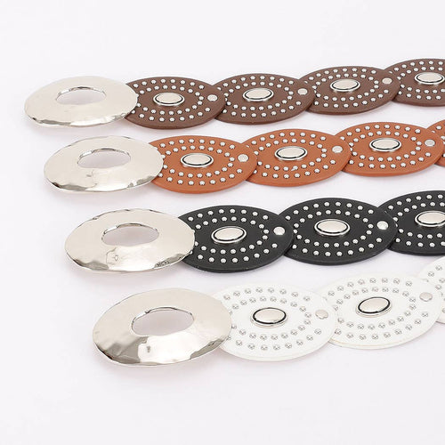 Edgy Oval - Buckle Studded Belt: CM | WILD FLIER GIFTS AND APPAREL