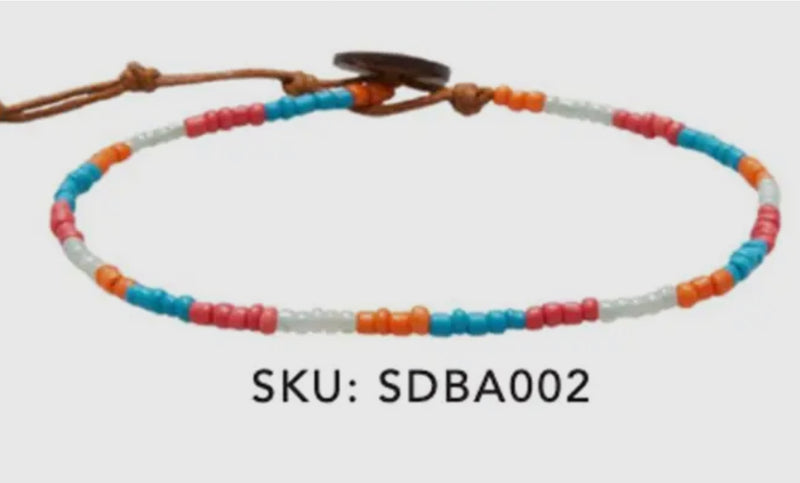 Lotus and Luna Beaded Anklets