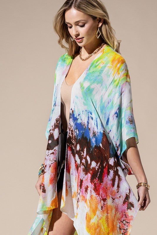 Painted Multicolored Kimono | WILD FLIER GIFTS AND APPAREL