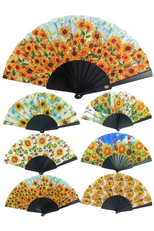 Sunflower Garden Hand-Held Folding Fan | WILD FLIER GIFTS AND APPAREL