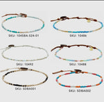 Lotus and Luna Beaded Anklets