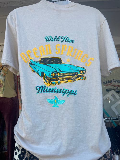 Mustang Sally Wild Flier Logo T-Shirt - Sand | WILD FLIER GIFTS AND APPAREL