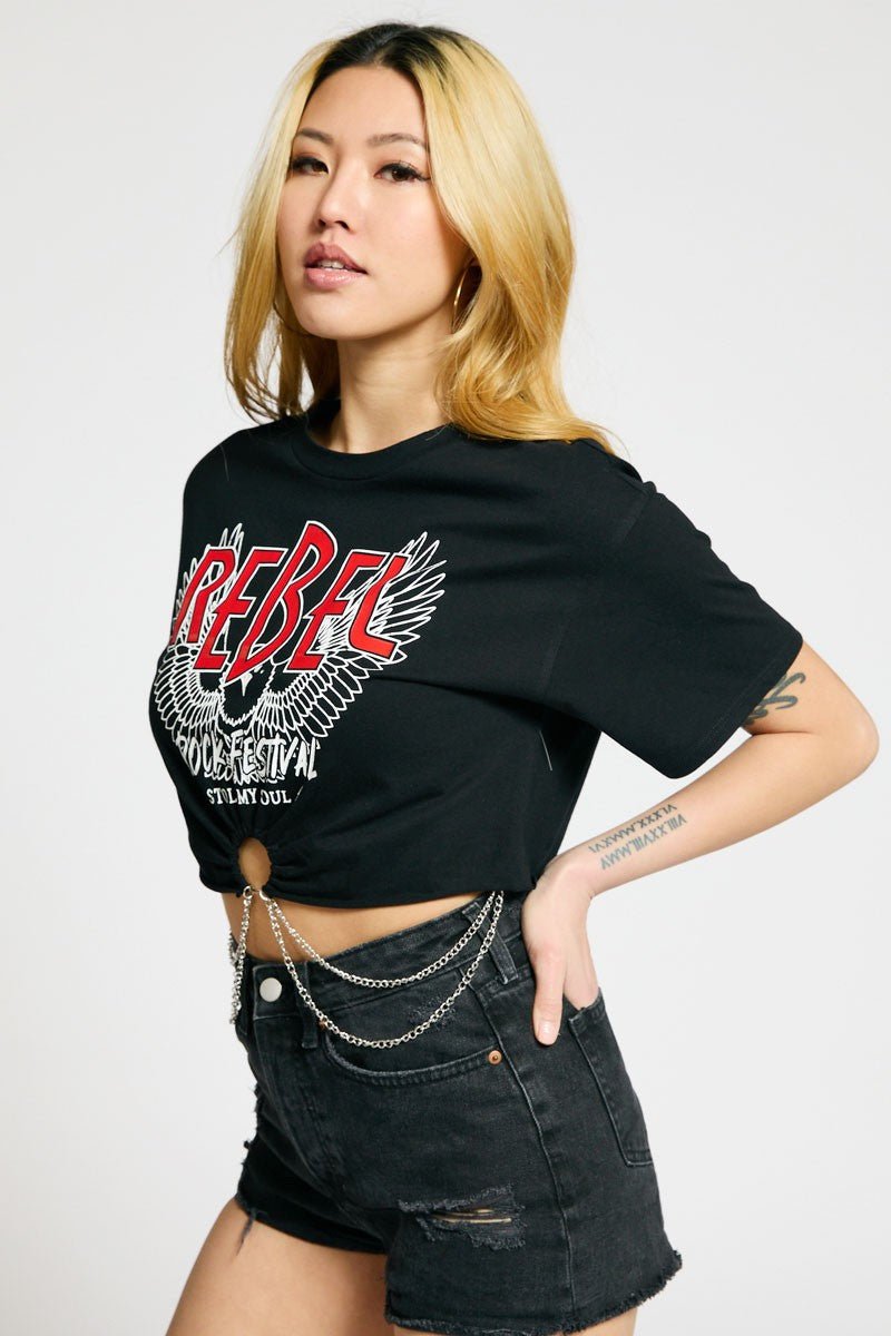 Rebel Rock Festival Chain Crop Top | WILD FLIER GIFTS AND APPAREL