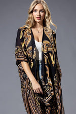 Brown Yellow Multicolored Kimono | WILD FLIER GIFTS AND APPAREL