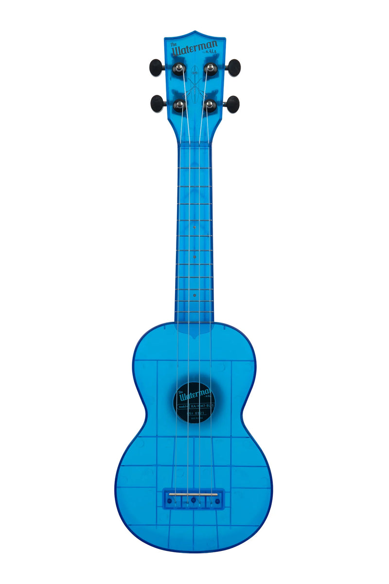 Kala Waterman Sea Glass Collection Cobalt Blue Transparent Soprano Ukulele