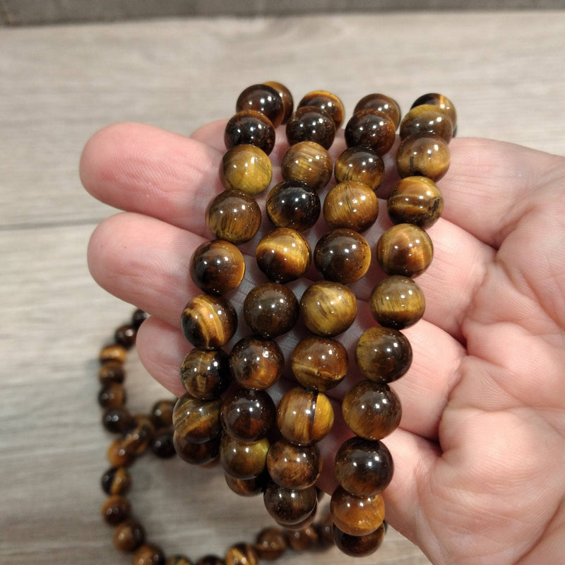 Tiger Eye 8mm Gemstone Round Beaded Bracelets | WILD FLIER GIFTS AND APPAREL