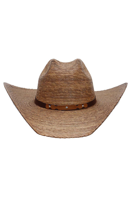 Closed Cutter Palm Straw Cowboy Hat: Tan