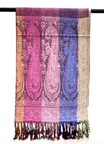 6 Pack Pashmina Paisley Section Rainbow Shawl Wraps Assorted | WILD FLIER GIFTS AND APPAREL
