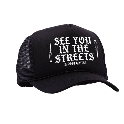 Streets Trucker Cap  : Black | WILD FLIER GIFTS AND APPAREL