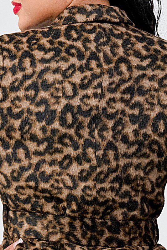 Lux Leopard Tie Waist Blazer Jacket | WILD FLIER GIFTS AND APPAREL