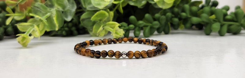 Yellow Tiger Eye Stretchable Bracelet 4MM Beads-7.5" Long | WILD FLIER GIFTS AND APPAREL