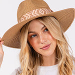 TRIBAL AZTEC PATTERN STRAW SUN HATS