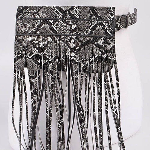 Snakeskin Curtain Fanny Pack: Black White | WILD FLIER GIFTS AND APPAREL