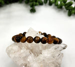 Yellow Tiger Eye Faceted Bracelet 8mm Stretchable Beads 7.5" L | WILD FLIER GIFTS AND APPAREL