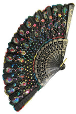 Floral Sequins Stitched Novelty Oriental Hand-Held Folding Fans | WILD FLIER GIFTS AND APPAREL