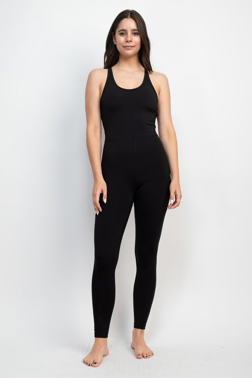 Mesh Back Detail Skinny Jumpsuit | WILD FLIER GIFTS AND APPAREL