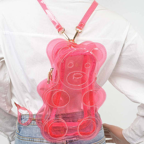 Gummy Teddy Bear Transparent Backpack