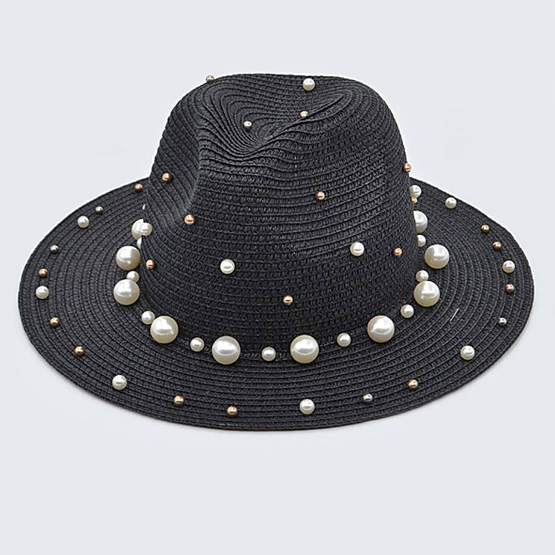 Beaded Fedora Hat: Black | WILD FLIER GIFTS AND APPAREL