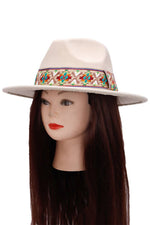 Black Aztec Geometric Band Flat Brim Felt Rancher Hat | WILD FLIER GIFTS AND APPAREL