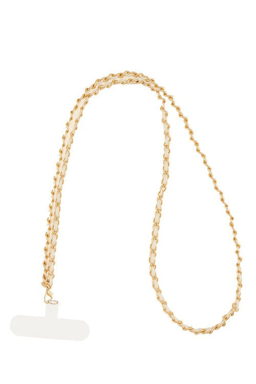 Crossbody Metal Wrapped Vegan Leather Phone Chain