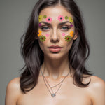 Carnival Of Delights Glitter Neon Face Sticker: MULTI / O/S | WILD FLIER GIFTS AND APPAREL